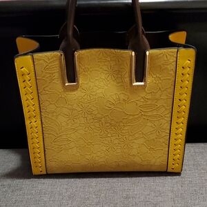 Yellow Embossed Women's Handbag
